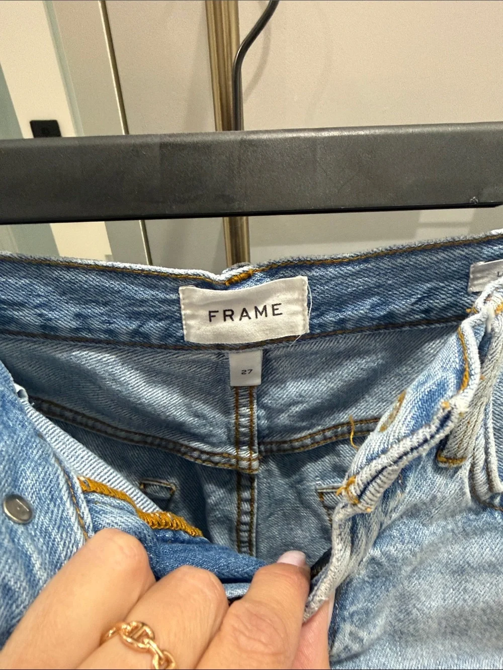 Frame Denim Light Wash Distressed Cutoff Shorts